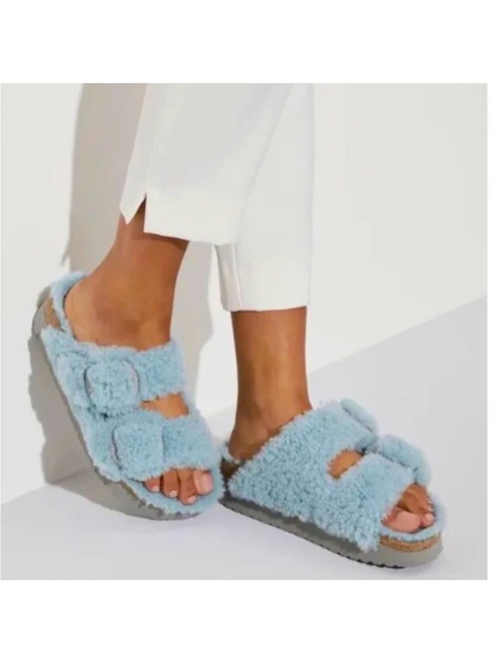 Birkenstock Arizona Big Buckle Shearling - Light Blue